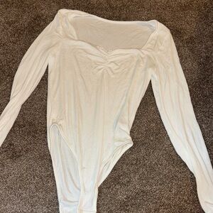 SHEIN White Long Sleeve Bodysuit